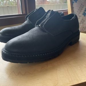 All Saints Chime Men’s Black Suede Zip Oxford